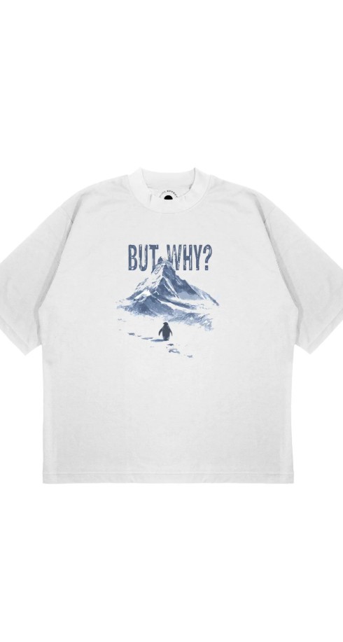 Beyaz Unisex But Why Oversize Kalıp Unisex T-Shirt - Görsel 3