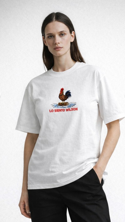 Beyaz Unisex Lo Siento Wilson Oversize Kalıp Unisex T-Shirt - Görsel 2