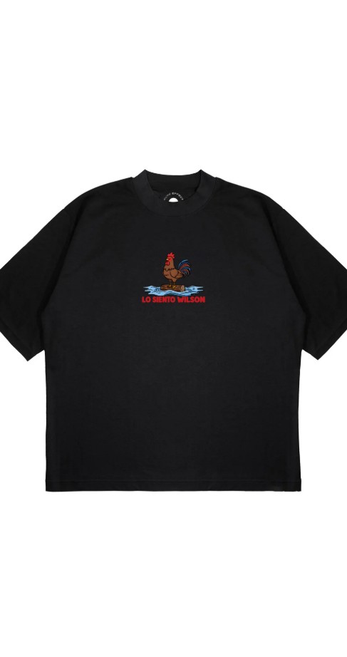 Siyah Unisex Lo Siento Wilson Oversize Kalıp Unisex T-Shirt - Görsel 3