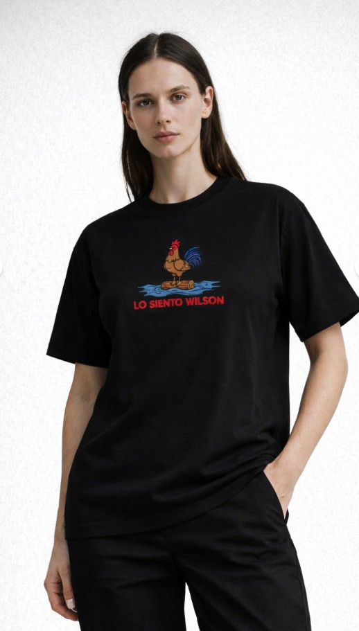 Siyah Unisex Lo Siento Wilson Oversize Kalıp Unisex T-Shirt